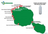 Carte des points de vente distribuant des bouteilles B50